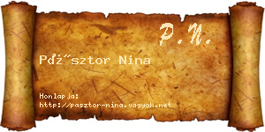 Pásztor Nina névjegykártya