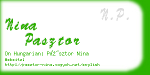 nina pasztor business card